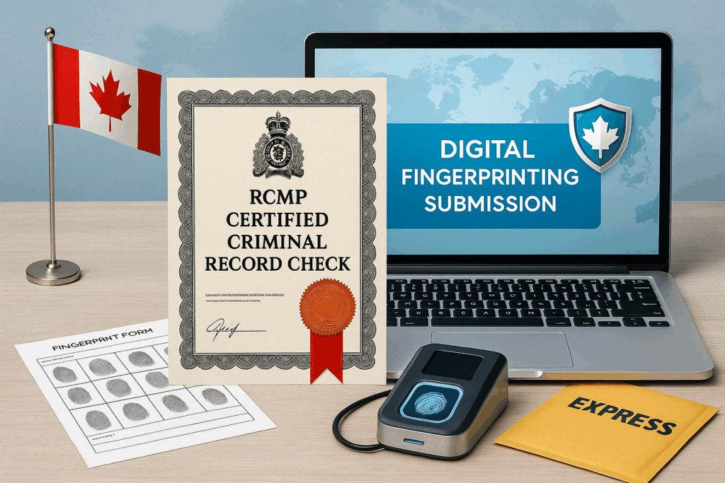 Lý lịch tư pháp RCMP được thực hiện bằng vân tay.
