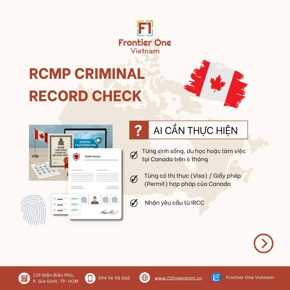 Ai cần thực hiện lý lịch tư pháp RCMP
